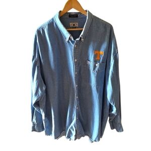 Cutter Buck Vintage Denim Chambrey University Tennessee Button Down Shirt 3XB